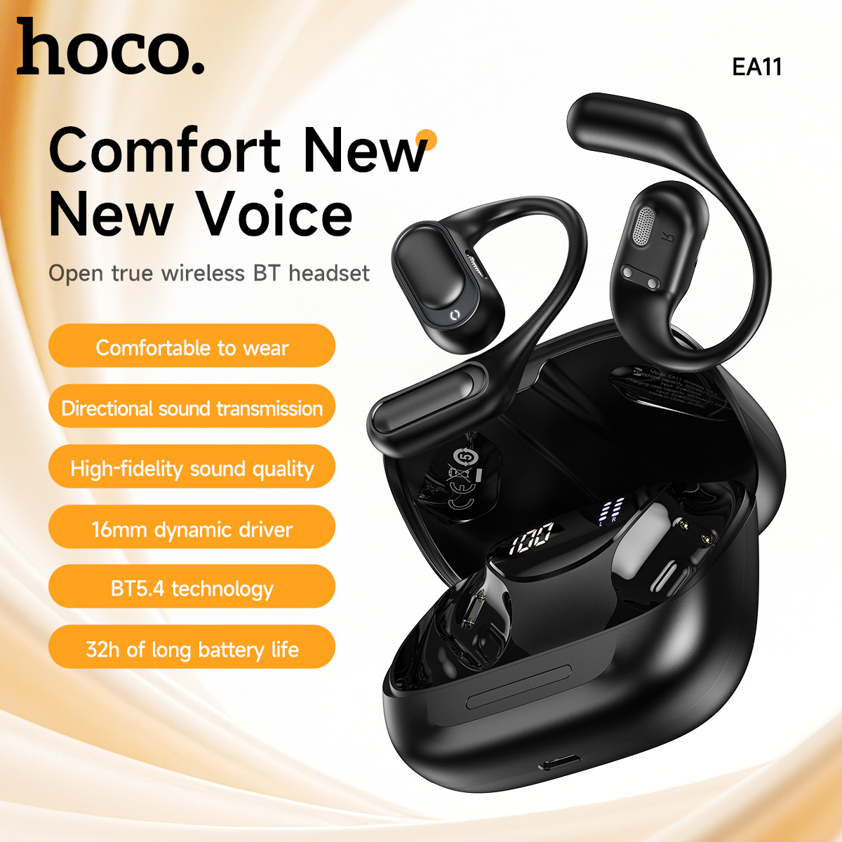 Sports Earphone Hook - HOCO Open-Ear Wireless Bluetooth 5.4 Earphones