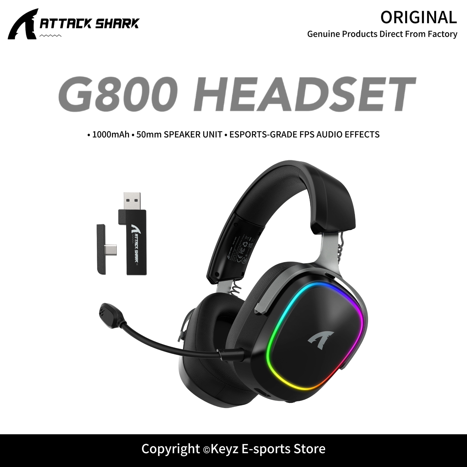 ATTACK SHARK G800 4-IN-1 Wirel - đánh giá và giá Gaming Headset Rgb