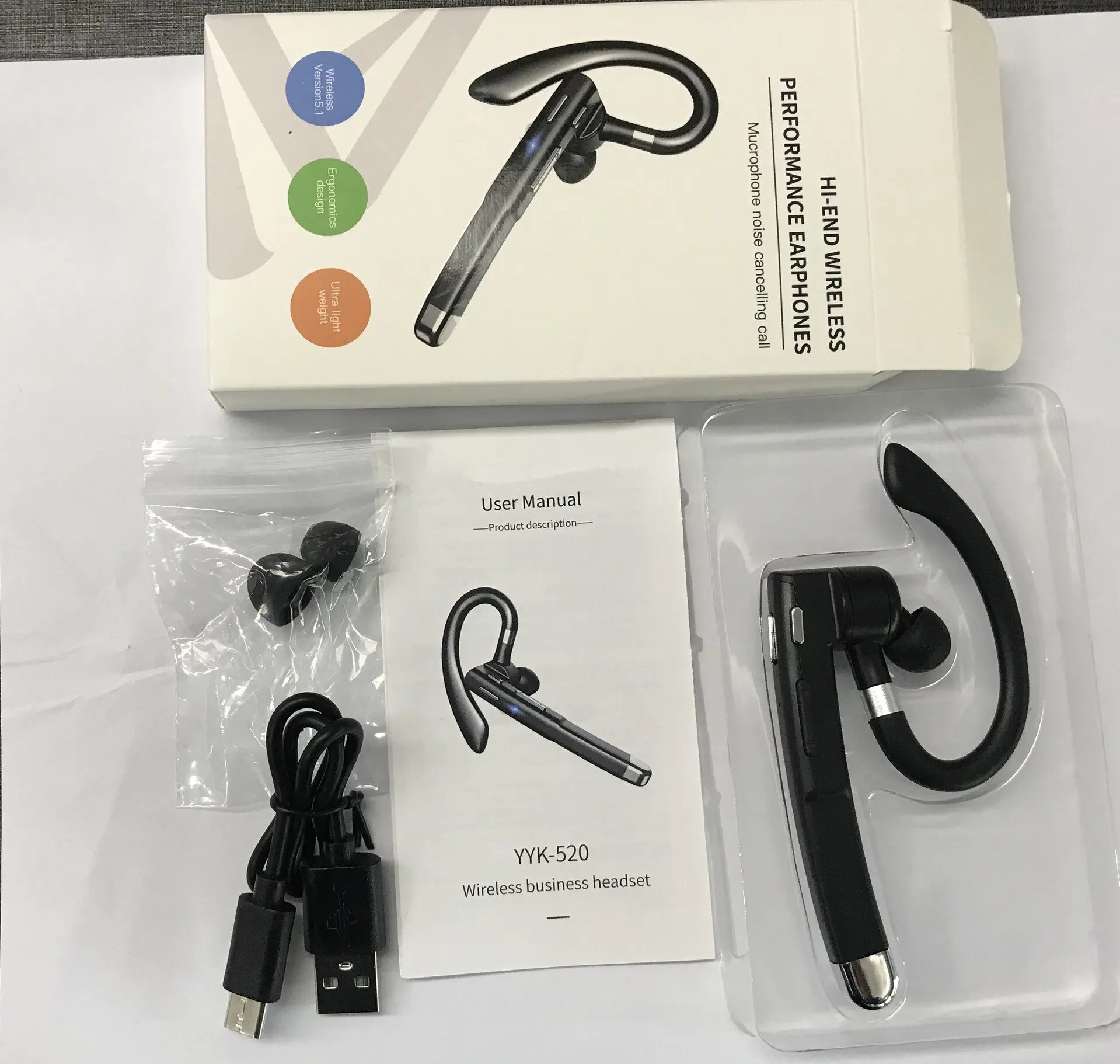 Bluetooth Headset Noise Cancel - đánh giá và giá Sports Earphone Hook